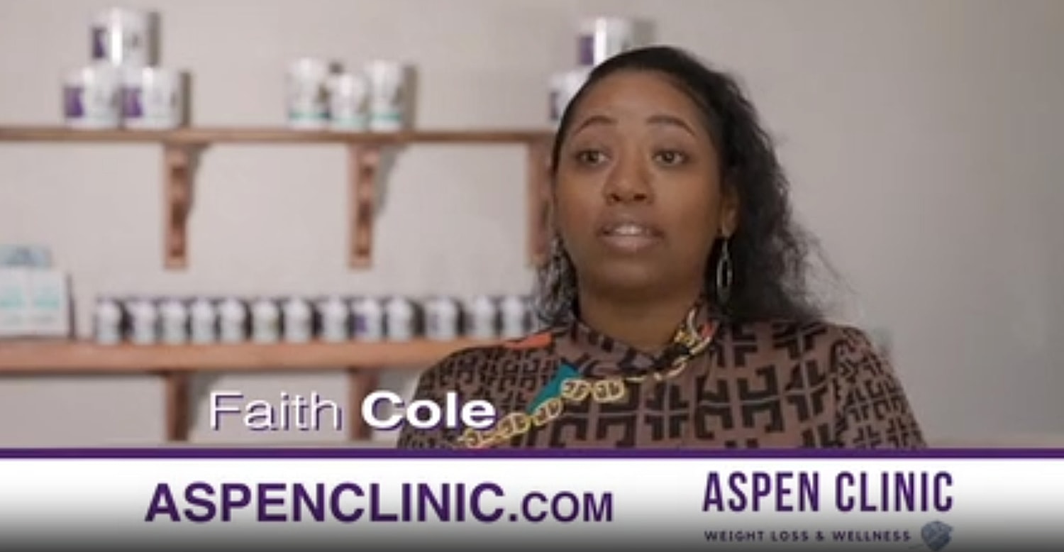 Woman speaking about weight loss and wellness.